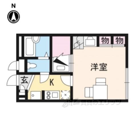 レオパレスエトワール(1K/2階)の間取り写真