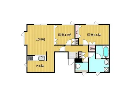 ＪＲ石北本線 北見駅 徒歩15分 2階建 築20年(2LDK/2階)の間取り写真