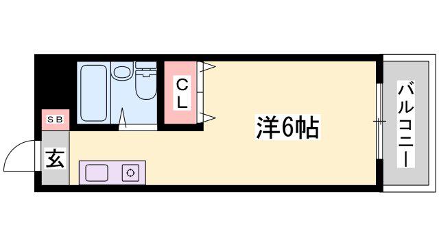 ジュネス城北新町(ワンルーム/2階)の間取り写真
