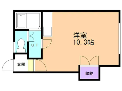マイタイム(ワンルーム/1階)の間取り写真