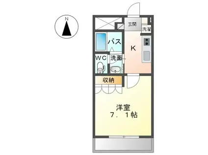 エーデルハイム(1K/1階)の間取り写真