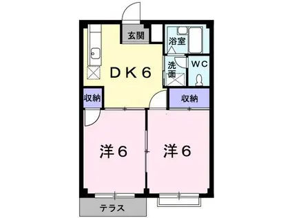コーポ番水(2DK/1階)の間取り写真