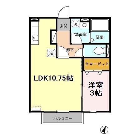 マ メゾン(1LDK/2階)の間取り写真