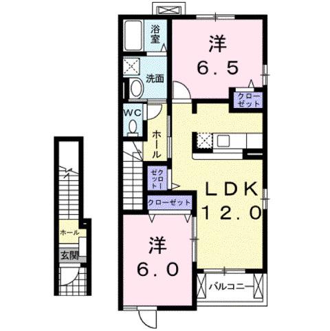 フローレンスIIA(2LDK/2階)の間取り写真