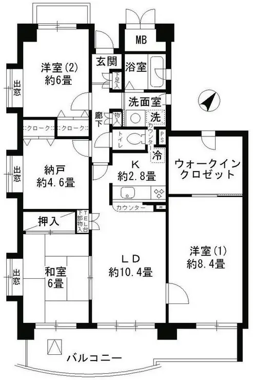 クレール仙川 7階階 間取り