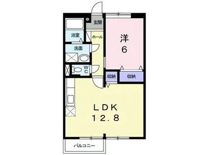 コンフォート2(1LDK/1階)の間取り写真