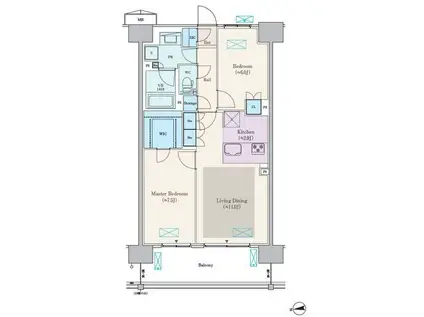ロイヤルパークス船橋(2LDK/11階)の間取り写真