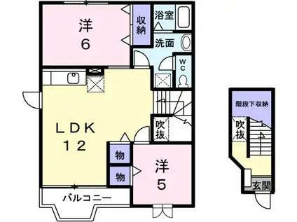 KSル・クープルI(2LDK/2階)の間取り写真