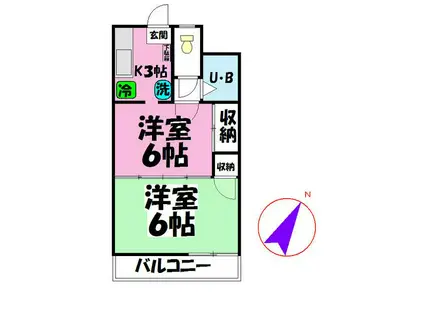 ヨシムラビル(2K/2階)の間取り写真