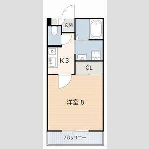 ミレージュAB(1K/1階)の間取り写真