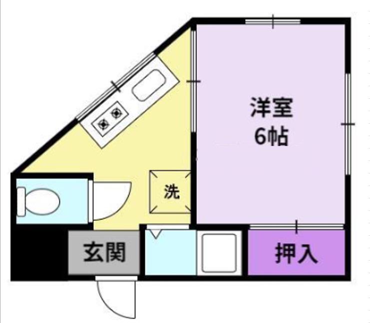 小頭アパート(ワンルーム/2階)の間取り写真