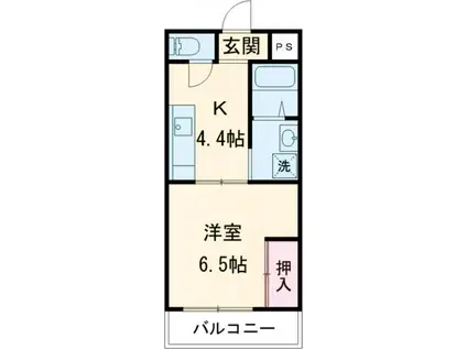 ベルビレッジ(1K/1階)の間取り写真