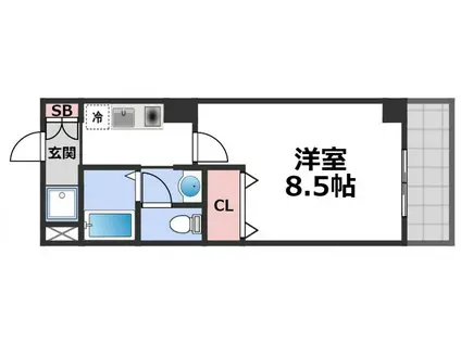 M´プラザ布施弐番館(1K/11階)の間取り写真