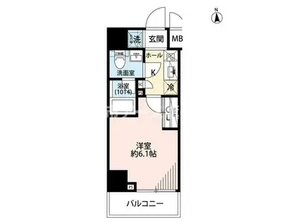 プレール・ドゥーク品川旗の台(1K/4階)の間取り写真