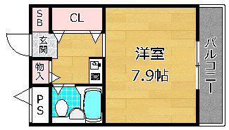 アルカディア・枚方(1K/3階)の間取り写真
