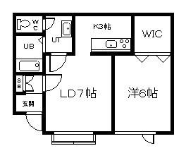 タウンズ東光(1LDK/2階)の間取り写真