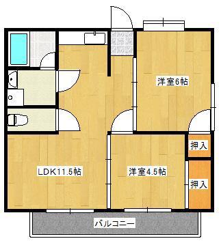 ベスト興産ビル(2LDK/8階)の間取り写真