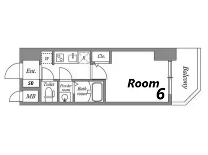 アドバンス神戸ラシュレ(1K/14階)の間取り写真