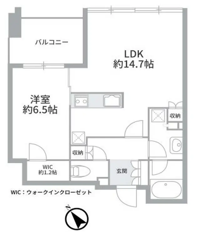 シティタワー麻布十番 6階階 間取り