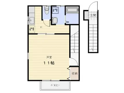 メルシー(1K/2階)の間取り写真