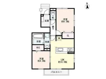 ヴェルドミールK(3LDK/2階)の間取り写真