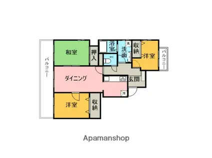 グローリアス共和(3LDK/11階)の間取り写真