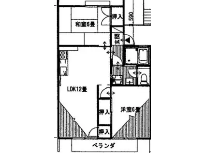 瀬戸ハイツA(2LDK/2階)の間取り写真