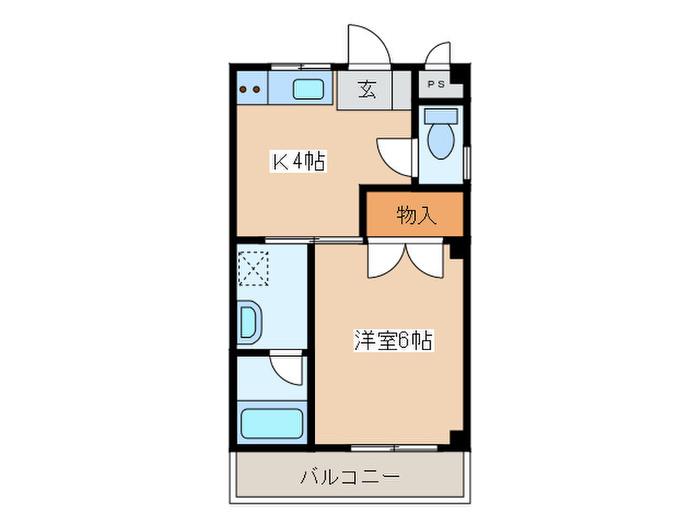 Yビル(1K/4階)の間取り写真
