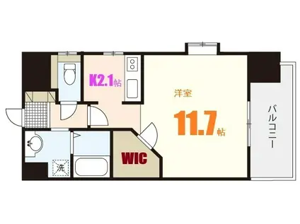 ラフィーネ林(1K/10階)の間取り写真