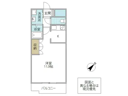 ルミナスコート(1K/1階)の間取り写真