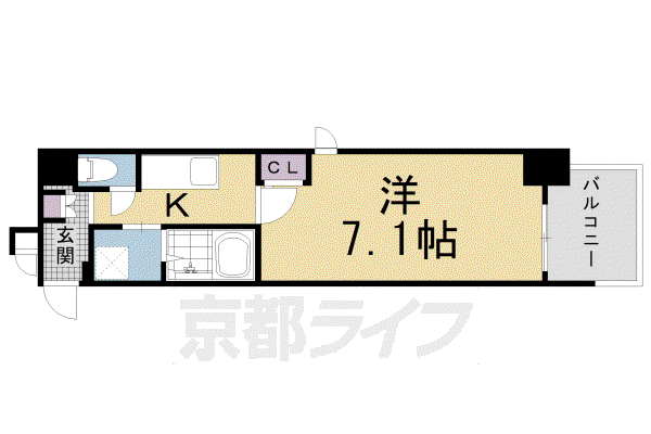 ESTRUTH KYOTO(1K/3階)の間取り写真