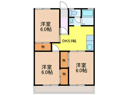 セジュールM(3K/2階)の間取り写真