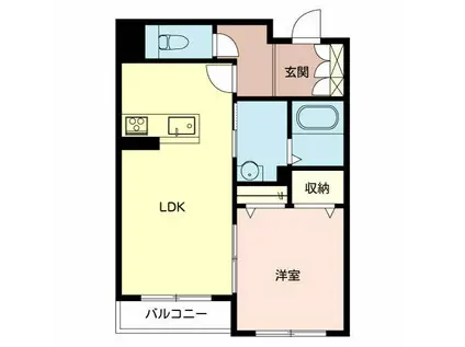 リメインらかんS棟(1LDK/2階)の間取り写真