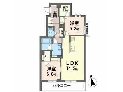 ミラベル シエロ(2SLDK/3階)の間取り写真