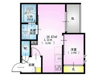 REGALEST S 大和田(1LDK/2階)の間取り写真