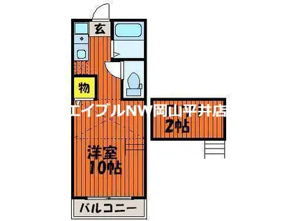 クレアトゥール164(1K/3階)の間取り写真