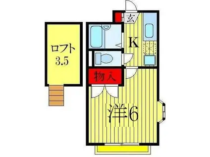 サンパレスオノ(1K/1階)の間取り写真