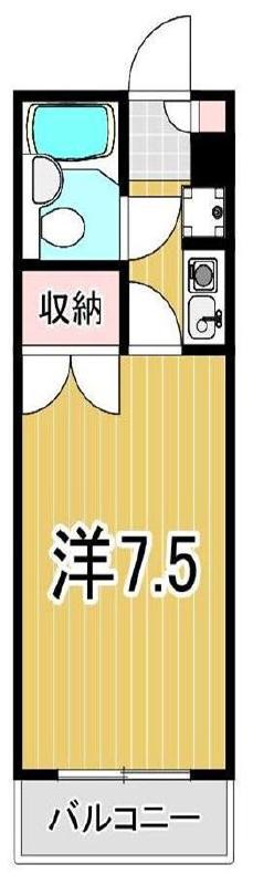 フラワーシティー(1K/1階)の間取り写真