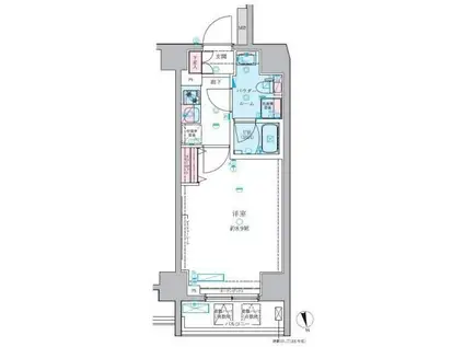 ジェノヴィア白糸台スカイガーデン 1K(1K/5階)の間取り写真