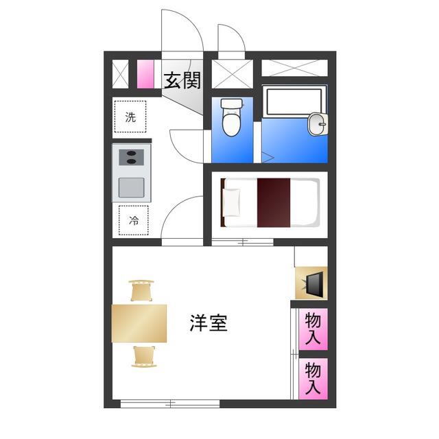 レオパレスコンフォート(1K/2階)の間取り写真