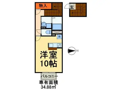 レオネクストビューハイツ(ワンルーム/2階)の間取り写真