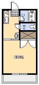 フェリーチェ小牧台(1K/2階)の間取り写真
