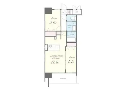 ROOTS SHINJUKU WAKAMATSUCHOルーツシンジュ(2LDK/4階)の間取り写真