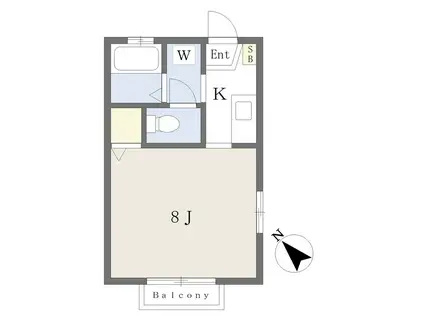 アースアイランドIII(1K/1階)の間取り写真