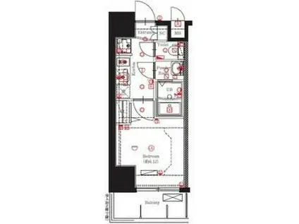 MAXIV名古屋(1K/13階)の間取り写真