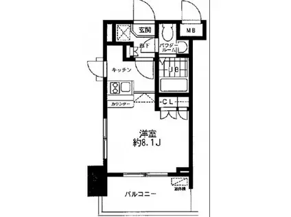 レジディア大森東(ワンルーム/5階)の間取り写真