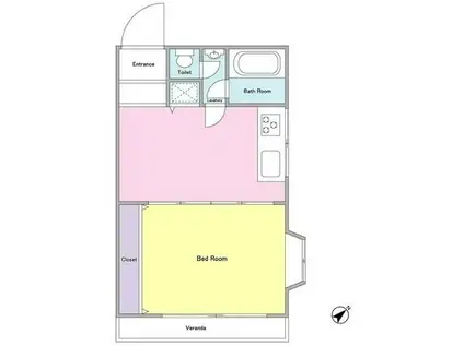 ヴィラ・ハーモニー目黒川(1DK/8階)の間取り写真