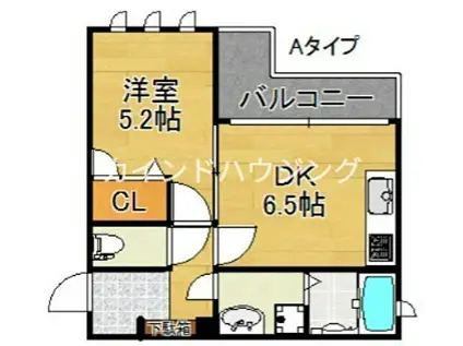 シャーメゾンエスト(1DK/3階)の間取り写真