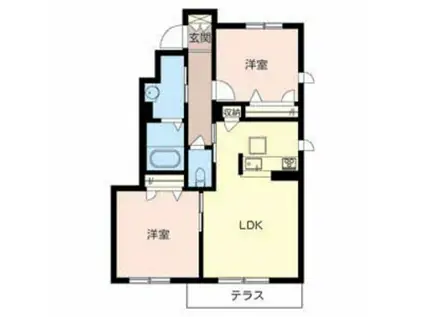 BLOOMSTAGE狭山(2LDK/1階)の間取り写真