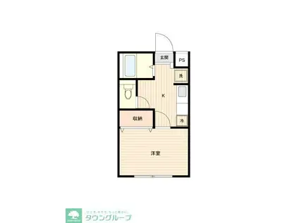 名島ハウス(1K/3階)の間取り写真